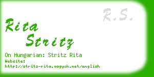 rita stritz business card